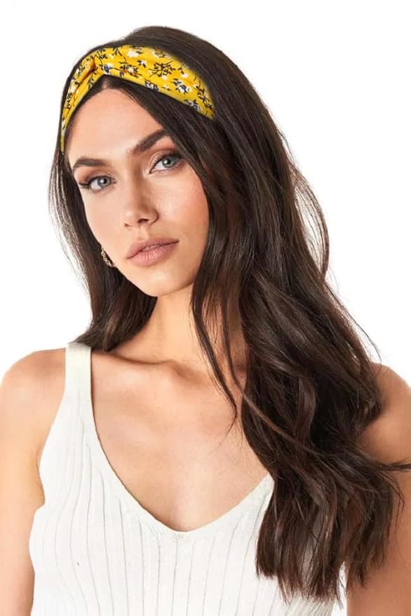 Huachi Boho Headbands for Women Floral Print: Summer Twist Headband for Beach, Elastic Women's Fashion Head Bands