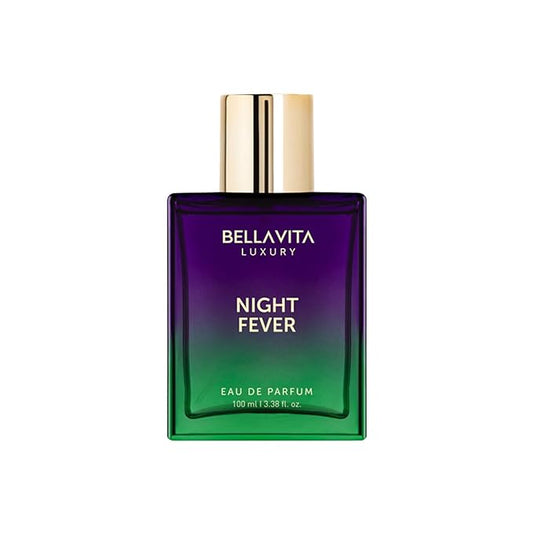 BELLAVITA Luxury NIGHT FEVER Perfume for Women and Men | Notes of Bergamot Mandarin, Peach, Musk & Vanilla | Long Lasting Eau De Parfum for Man and Woman | Fruity Premium Unisex Fragrance Scent