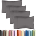 Queen Pillow Cases - 4 Pack - Super Soft Pillowcase Covers - Envelope Enclosure - Hotel Quality Pillow Protectors - Wrinkle Free, Shrink & Stain Resistant - Machine Washable - 20" x 30" (Dark Grey)