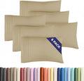 King Pillow Cases Set of 6 - Ultra Soft Hotel Quality Pillowcase Covers - Comfy & Wrinkle Free - Shrink, Stain and Fade Resistant - Easy-Care, Machine Washable Pillow Protectors - 6 Piece Set - Beige