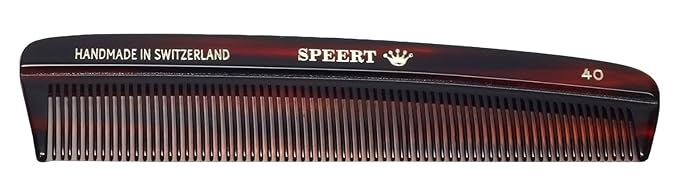 #40 Handmade Narrow Tooth Comb Tortoise Havana Acetate Fine Straight Thin Detangling Parting Grooming Teasing Hair Styling Hairdresser Barber Hairdressing Wet Dry Pocket Travel Women Men Kids