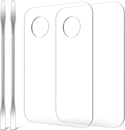 Rolybag Acrylic Makeup Mixing Palette with Spatula Tool Transparent Cosmetic Makeup Palette for Nail Art Makeup Eye Shadow Professional Pigment Cosmetic Mixing (Acrylic -A)