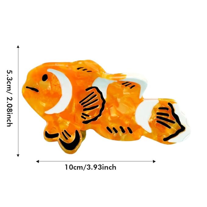 Clownfish Claw Clip,Acetate Hair Clips,Small Claw Clips for Women