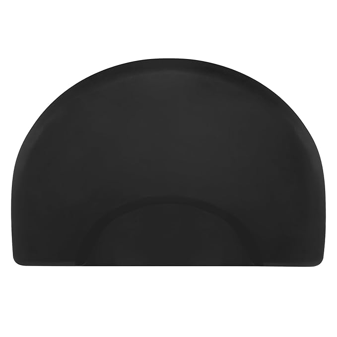 BarberPub Anti-Fatigue Salon Mat for Stylist Standing, Semi Circle Comfort Barber Floor Mat 0025 (Black, 3' x 4'x 1”)