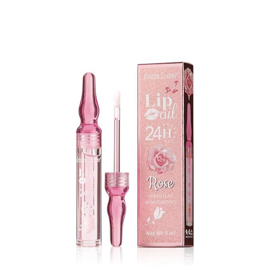 Rose Lip Oil Moisturizing Nourishing Repair Lips Reduce Fine Lines Relieve Dryness Long-Lasting Daily Use Lip Care