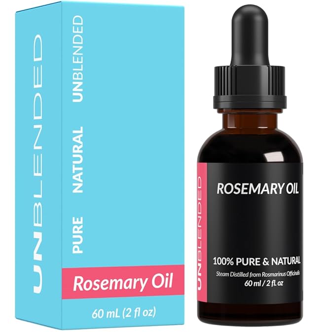UNBLENDED Rosemary Oil 100% Pure & Natural – For Hair Growth, Scalp Care & Skin – 60ml / 2oz