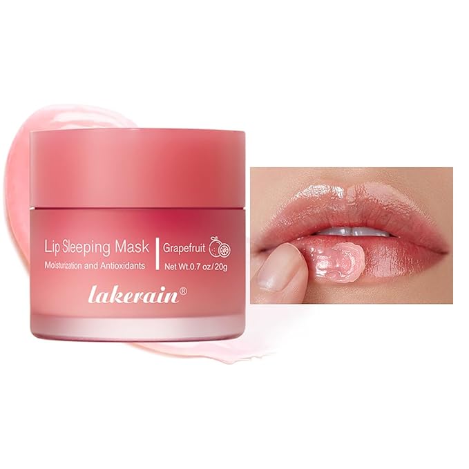 Sleeping Lip Mask, Long-Lasting Nourish & Hydrate Lip Mask, Lip Balm, Lip Oil, Lip Skin Care, Hydrating, Moisturizing Lip Lines Night Sleep Care Lip Anti-chapped Lip Cream (03# Grapefruit)
