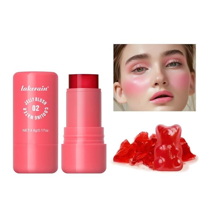Milk Jelly Blush - Milk Blush - Sheer Cheek & Lip Stain，Long Lasting Milk Jelly Tint Have Transparent & Bright Colors (#2 red)