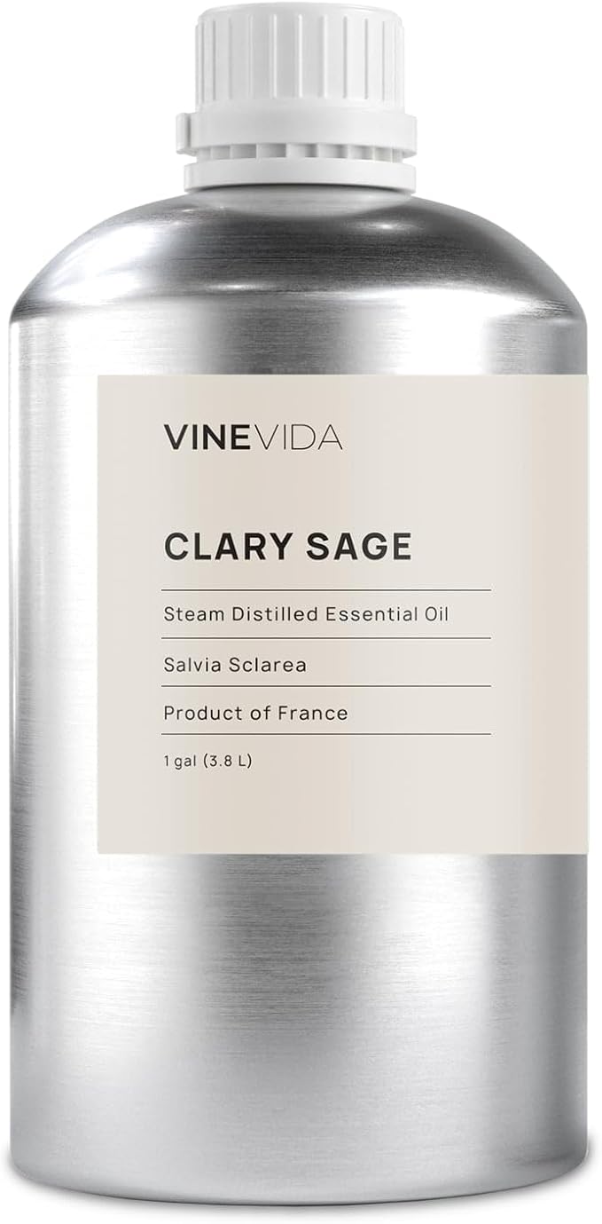 VINEVIDA Clary Sage Essential Oil - Gallon Undiluted - Bulk for Soap Making & Candle Scents - 8 lbs