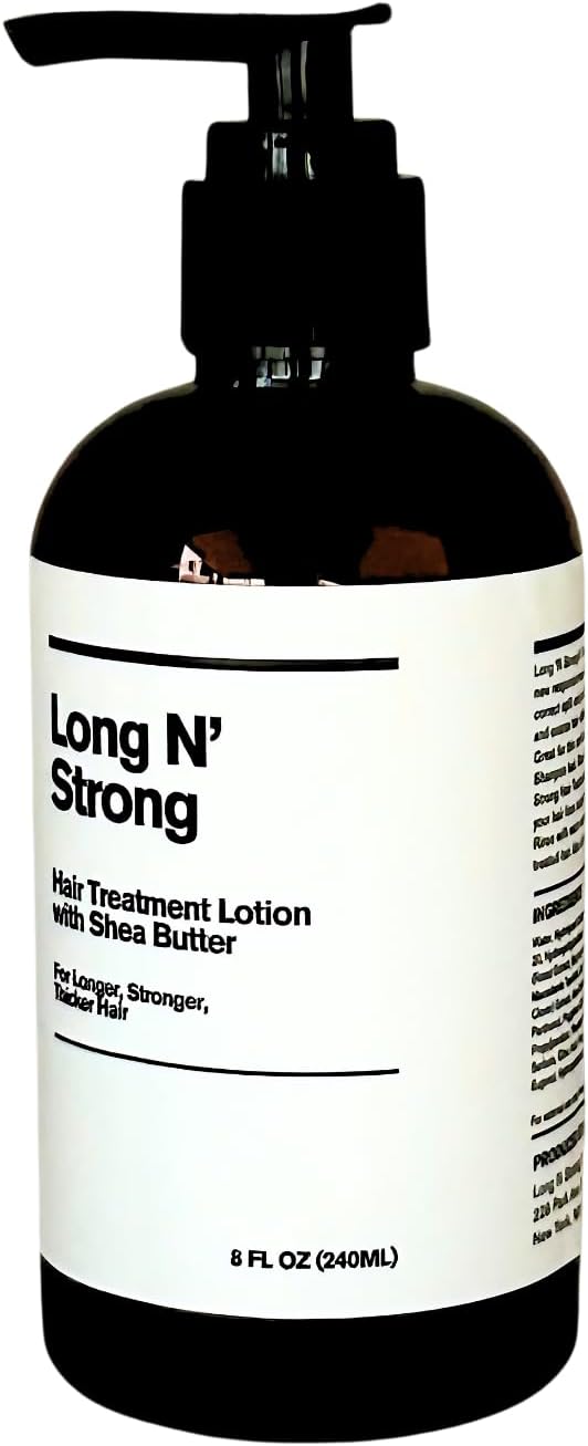 Long 'N Strong Treatment Lotion with Shea Butter - Moisturizer for All Hair Types - Strengthens and Repairs Color-Treated and Ethnic Hair - For Longer, Stronger, Thicker Hair - 8 Fl Oz (240 ml)