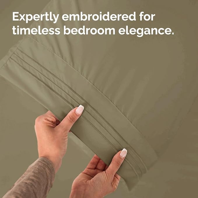 Queen Pillow Cases Set of 2 - Ultra Soft Hotel Quality Pillowcase Covers - Comfy, Cozy & Wrinkle Free - Shrinkage, Stain and Fade Resistant - Machine Washable Pillow Protectors - 2 Piece Set - Khaki