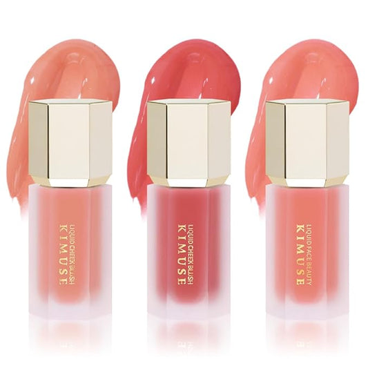 KIMUSE Soft Cream Blush Makeup, Liquid Blush for Cheeks, Weightless, Long-Wearing, Smudge Proof, Natural-Looking, Dewy Finish