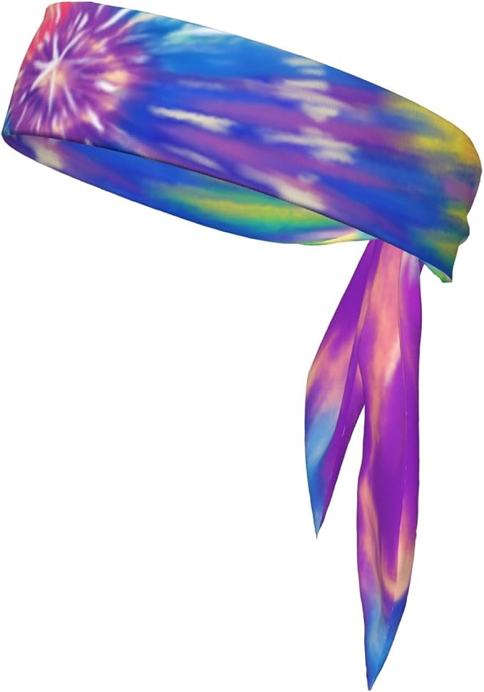 Sports Tie Headband Bandana Running Athletic Sweat Band Elastic Adjustable Sport Head Tie for Men Women Head Ties Ninja Tie Headbands Tennis Sweatbands Soccer Basketball Teams Running Head Band