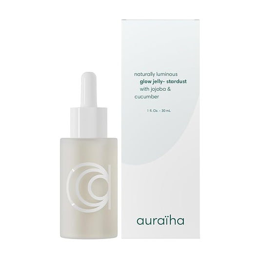Auraiha Glow Jelly Highlighting Serum - Jojoba & Cucumber Infused Superfood Elixir - Intense Hydration for Radiant, Healthy Glow - Vegan - 1 fl oz (stardust, 1oz)