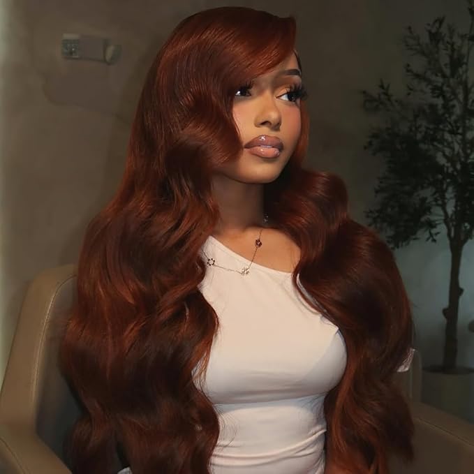 BVH 22 Inch Reddish Brown 13x6 Lace Front Wigs Human Hair Body Wave Wigs Human Hair 200 Density Hd Lace Frontal Wigs M Hairline 33# Brown Wigs (13x6 Reddish Brown Lace Front Wigs Human Hair, 22 a1)