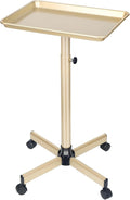 Salon Tray on Wheels, Champagne Gold Salon Service Tray Cart with Adjustable Height,Ideal Use As Salon Tattoo Tray&Medical Tray,No-Rusting