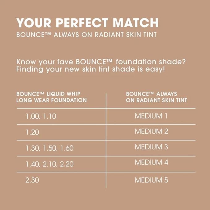 Beautyblender 12-Hour Always on Radiant Skin Tint, Breathable Serum Foundation Stays Put for All Day Long Wear, Infused with Hyaluronic Acid & Niacinamide, Medium 2