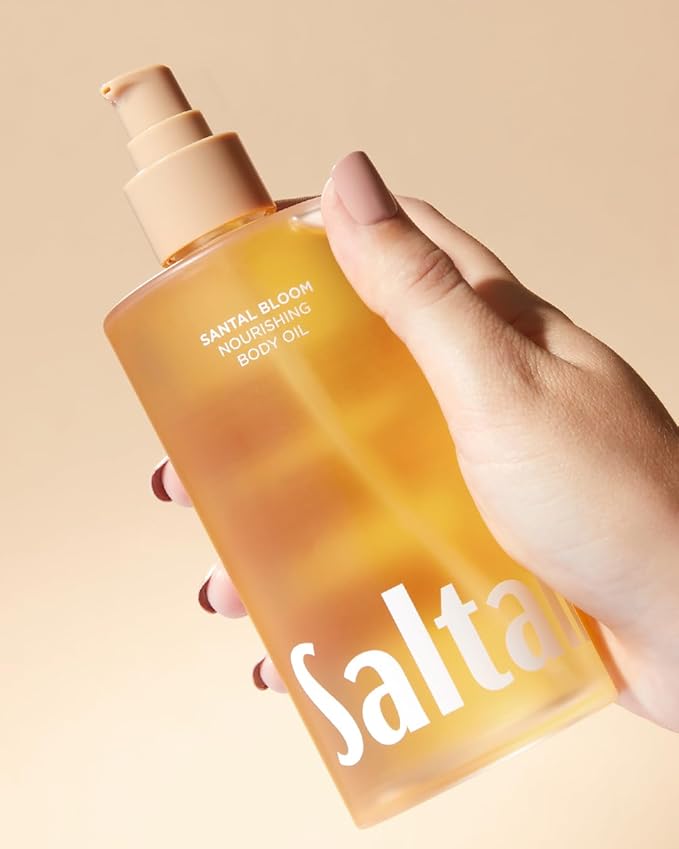 Saltair Body Oil. Jumbo Size Santal Bloom After Shower and Bath Oil Moisturizer for Women and Men. Botanical, Non-Greasy, and Well-Absorbing Lotion for Hydrating Dry Skin. 10oz Bottle