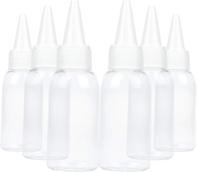 TRENDBOX 1oz / 30ml Plastic Bottle Pointed Mouth Top Cap for Essential Oils, Liquid - 6 Pack