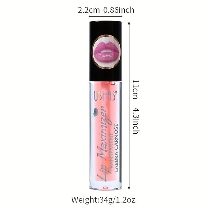 Lip Plumping Gloss, Plumping Lip Filler, Lip Gloss for Full, Voluminous Lips, Transparent Plumping Lip Oil Tinted for Lip Care, Fuller Lips Instantly, Hydrating, High-Shine