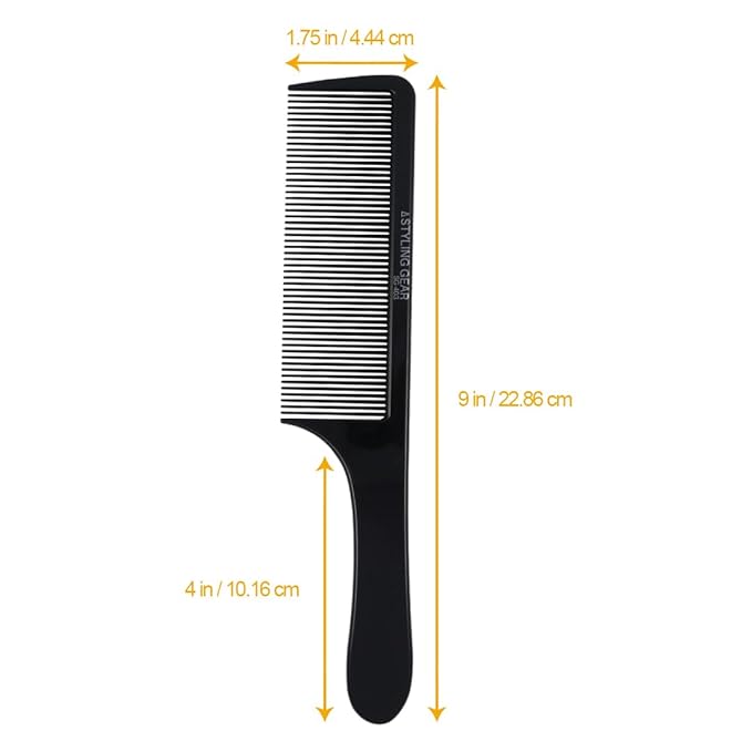 Styling Gear No. 403 Fade Baraber Clipper Blending Hair Comb Cutting Combs Barber Flexible Combs 2 Pcs. (Black)