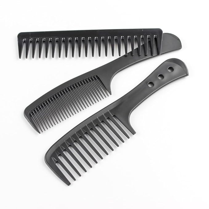 3 PCS Carbon Fiber Anti Static Comb, Heat Resistant Comb-Fine and Wide Tooth Hair Comb for Men and Women, Professional for Hair Stylist