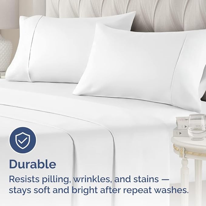 Queen Pillow Cases - 2 Pack - Super Soft Pillowcase Covers - Envelope Enclosure - Hotel Quality Pillow Protectors - Wrinkle Free, Fade, Shrink & Stain Resistant - Machine Washable - 20" x 30" (White)