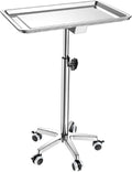 ChoJiah Extra Large Mayo Stand Rolling Salon Tray on Wheels Hairstylist Tray Heavy Duty Tattoo Tray, Ideal Use for for Hair Salon Dental Hairstylist Cart