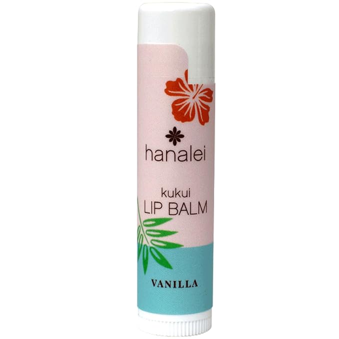 Hanalei Lip Balm and Moisturizer - Natural Kukui Oil and Beeswax Lip Moisturizer to Hydrate and Replenish Dry, Chapped Lips - Made in USA - Vanilla