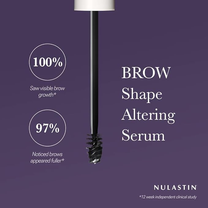 NULASTIN Eyebrow Serum for Thicker Looking Brows - BROW Shape Altering Serum - Reduce Shed & Encourage Fuller, More Youthful-Looking Brows - With Keratin & Peptides (0.1 Fl Oz)