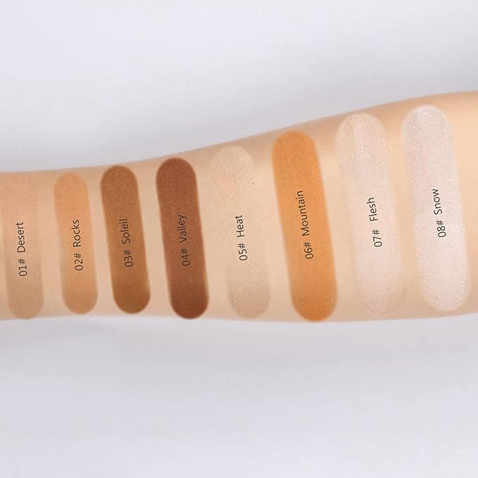 MAEPEOR Matte Setting Loose Powder 8 Colors Smooth and Lightweight Face Powder for Brightening and Setting Makeup with Face Puff (07 Flesh)