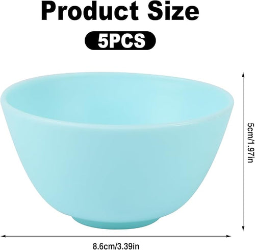 5 Pcs Silicone Facial Mask Mixing Bowls Set,Multi colored Reusable Silicone Bowls for Diy Face Mask Mixing Tool for Facial Mask,Hair Dye,Other Skincare Products