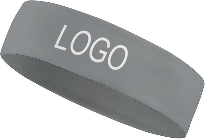 Hoxekle Custom Sport Headbands with Your Own Name Logo Text Photo Personalized Sweatbands Absorb Water Dry Fast Headbands for Women Men Basketball Yoga, White