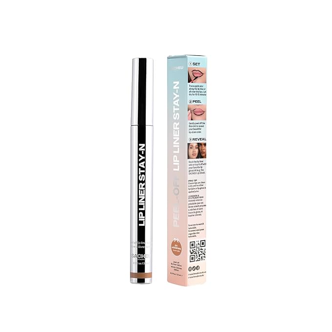 Sacheu Lip Liner STAY-N Peel Off Lip Stain — Long Lasting Matte Lip Tattoo Transfer Proof Lipstain Infused with Hyaluronic Acid & Vitamin E for All Skin Types — Vegan & Cruelty-Free, nOOHde