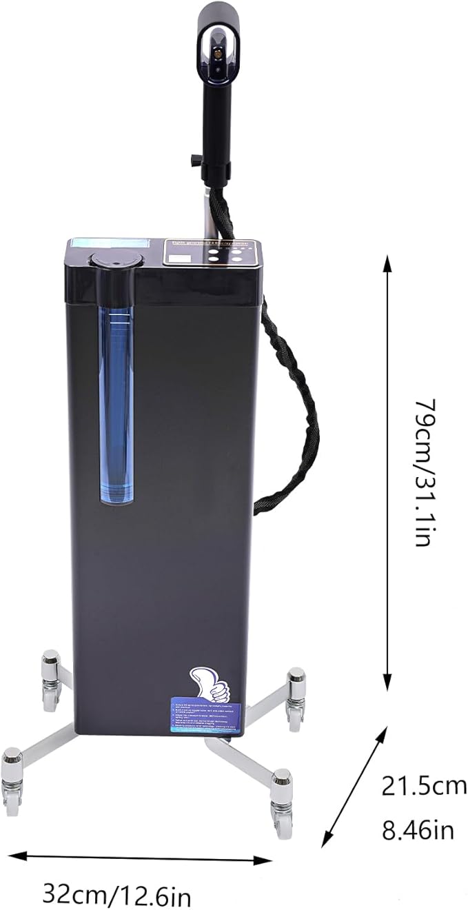 3-In-1 Nano Hair Steamer for Deep Conditioning Nanoscale Spray Negative Ions Blue Light & Intelligent Heating for Hair Scalp Care, 5 Gears, Height Adjustable, 360° Telescopic Bracket, Removable Nozzle