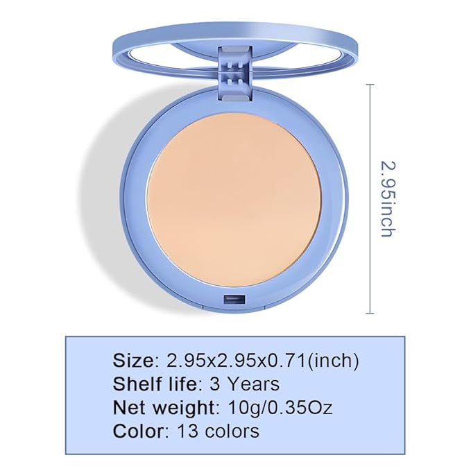 evpct Kaely Oil Control Pressed Face Powder, Get Smooth Flawless Fine Lines and Lightweight Finishing Foundation, Control Shine Long Lasting Waterproof Face Setting Powder Cosmetic, 06 Vanilla