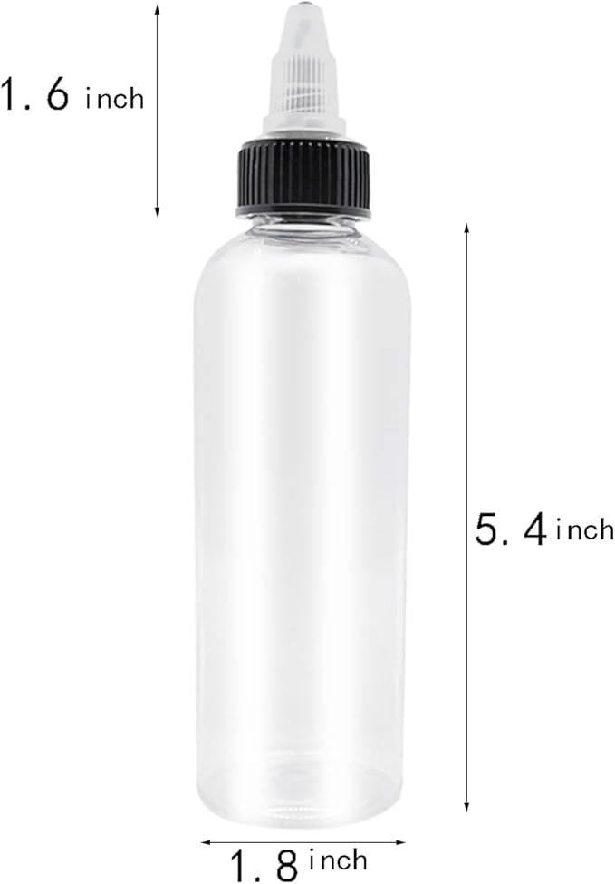 3 Pcs 6oz Dispensing Bottles, Plastic Squeeze Bottles with Twist Top Cap