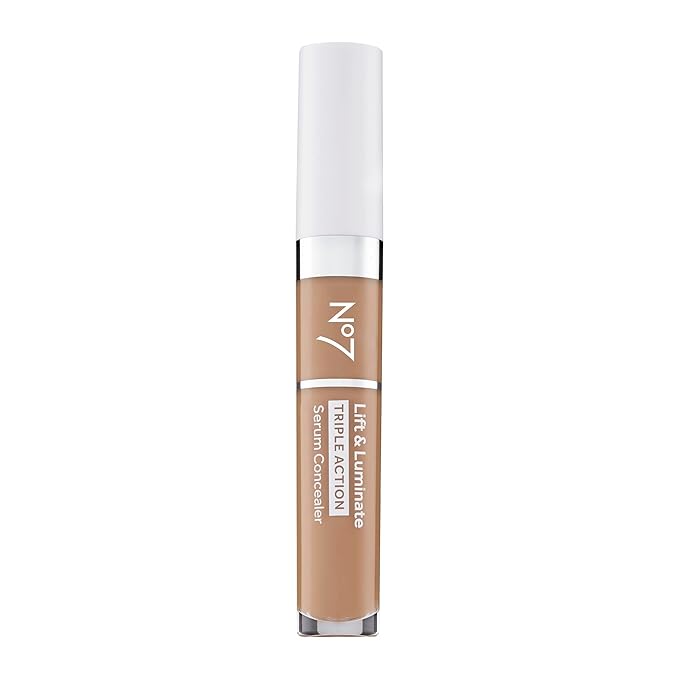 No7 Lift & Luminate Triple Action Serum Concealer - Truly Medium - Anti Aging Liquid Concealer Makeup for Blemishes & Dark Circles - Medium to Full Coverage Concealer for Face (8ml)