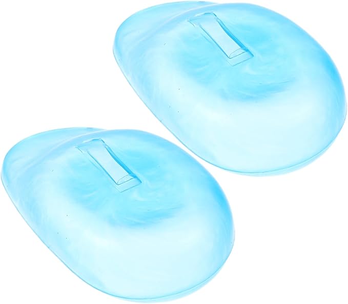 Angoily Ear Protection Tools 2Pcs Silicone Ear Covers for Hair Dye Waterproof Heat Resistant Covers for Hair Dryer and Shower 3.14X1.77X0.98 Inches Blue