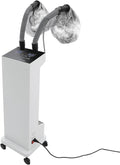 Professional Hair Steamer, 110V 650W Vertical Hair Care Machine Micro Mist Hair Color Processor with Rolling Wheels, Salon Spa Equipment for Home, Barber Shop (White)