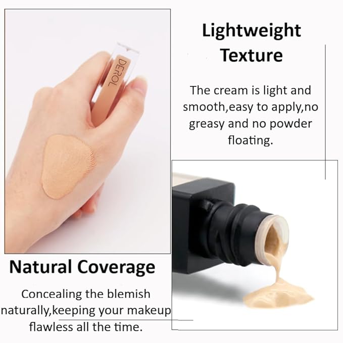 Liquid Concealer Makeup - Natural Coverage & Highly Pigmented Lightweight Concealers 6.5ml (02)