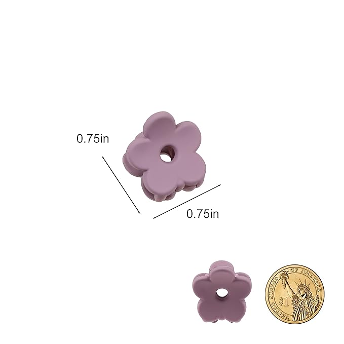 Small Hair Clips for Thin Hair - Mini Flower Clips, Tiny Strong Hold Cute Jaw Clips, Nonslip Hair Styling Accessories with Box