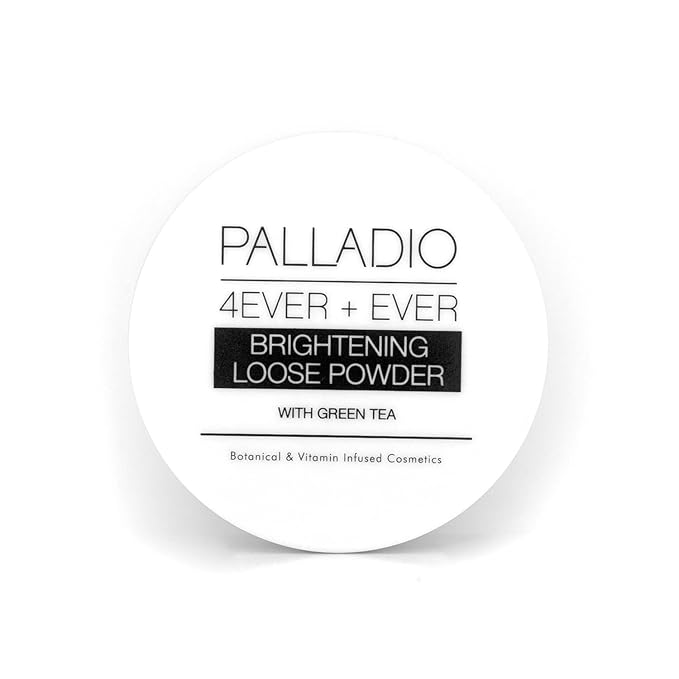 Palladio 4 Ever+Ever Mattifying Loose Setting Powder, Brighten Dark Circles, Lightens, and Creates a Look Of Luminosity, Soft, Radiant Finish All Day Wear, (Brightening Powder)