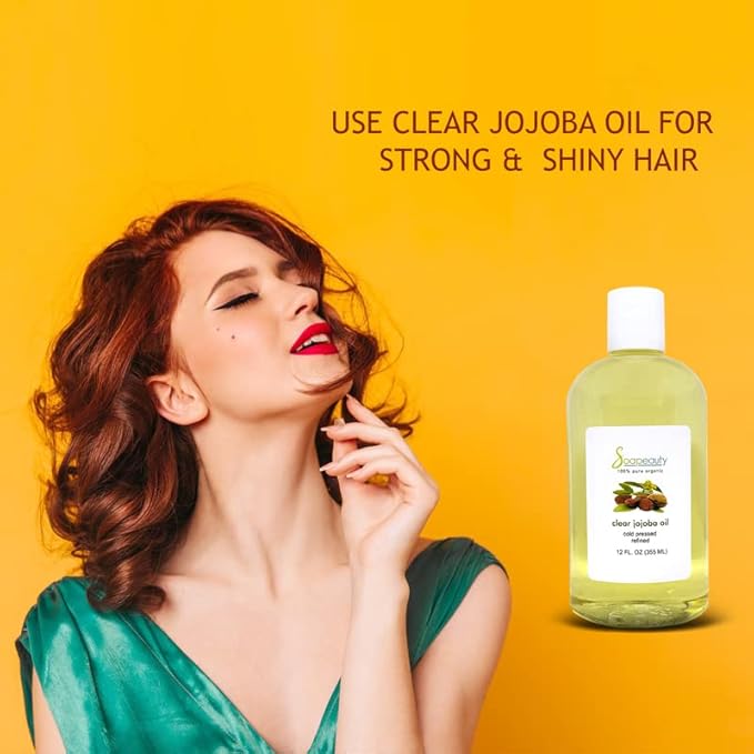 Soapeauty Clear Jojoba Oil | 100% Pure & Natural | Refined, Cold Pressed, Hexane Free | Moisturizing Oil for Skin, Face, Hair & Nails | 48 fl oz (3 * 16 fl oz)