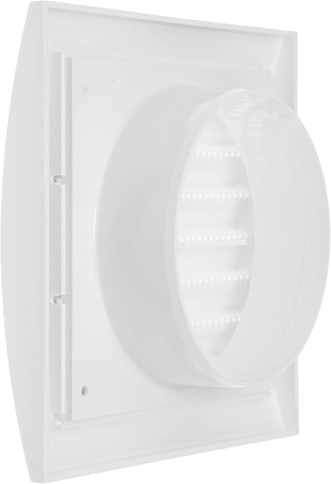 Repa Market 4 Inch White Dryer Vent Hood/Duct Cover for Walls or Ceiling/ABS Plastic Louvered Air Grille with Built-In Mesh Screen/Exhaust and Dryer Vent Covers for Indoor & Outdoor Use