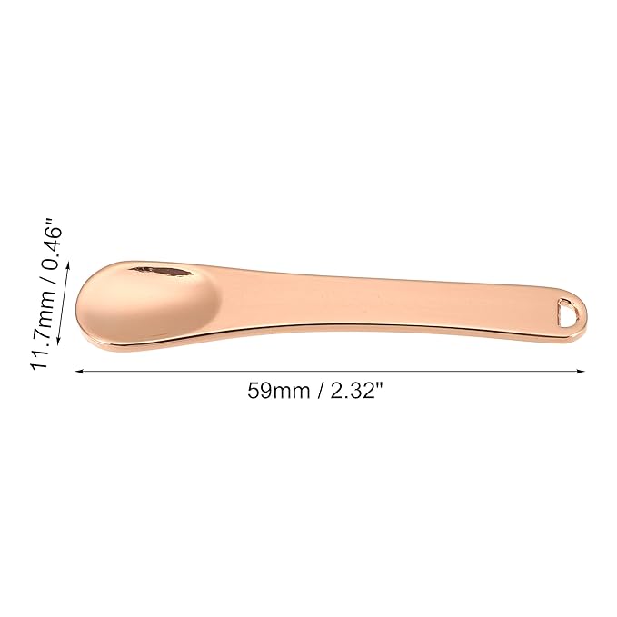 VOCOSTE 4 Pcs Makeup Spatula Mini Spoon, Eye Cream Massage Sticks Beauty Scoop, for Facial Cosmetic Face Cream, Zinc Alloy 2.32"x0.46", Rose Gold Tone