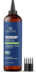 Botanic Hearth 100% Pure Rosemary Oil for Hair Growth (6.7 fl oz)| Infused with Biotin, Jojoba & Castor Oil | Hair Oil Repairs Dry Damaged Hair, Strengthening, Healthier Hair- Hair Tonic