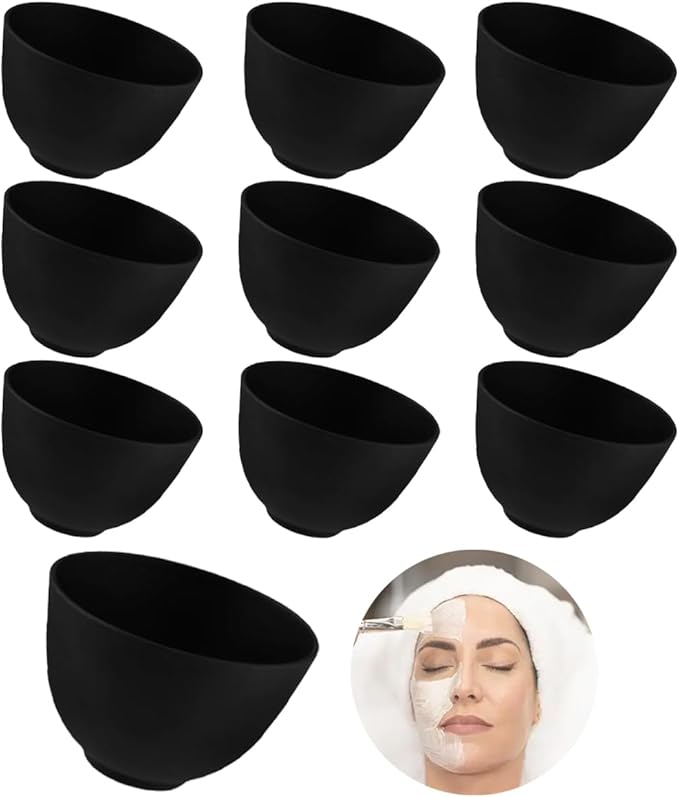 10 Piece Silicone Mixing Bowl Set, 3.93-Inch Microwaveable Silicone Bowls, Facial Bowls for Aestheticians, for Facial Masks, Mud Masks and Other Skin Care Products