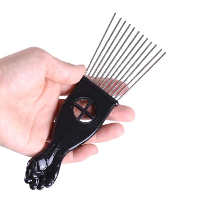 3 Pcs Metal Hair Pick Combs Afro Pick Comb Wide Tooth Hair Pick Comb Salon Using for Hairdressing Styling Tool