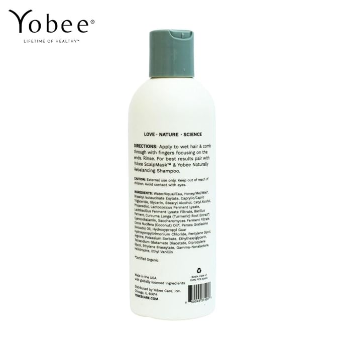 Yobee Naturally Rebalancing Shampoo | Dry, Flaky & Itchy Scalp Care with Para Probiotics, Organic Honey & Turmeric, Vitamin B12 & Oat Extracts | Dandruff & Psoriasis Relief (2 Bottles)